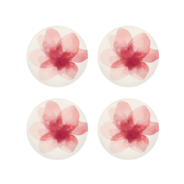 Hermia Fleur Pink Toi 4 TT 22 Juego de 4 Platos de Postre Multicolor 22 cm